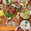 two set of 10 portable stainless steel tableware, suitable for hotels/restaurants/gatherings, hiking, and camping adventures. There are plates, forks