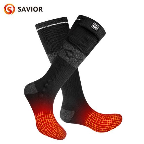 Savior Heat Battery Electric Heated Socks For Men Winter Warm Outdoor Sports Rechargeable Thermal Socks Foot Women For Cycling