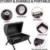 Portable Charcoal Grill, Tabletop Outdoor Barbecue Smoker, Small BBQ Grill for Outdoor Cooking Backyard Camping Picnics Beach